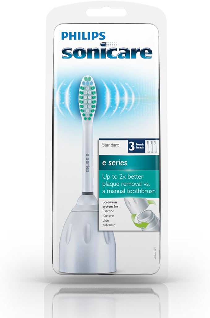 Philips Sonicare Genuine E-Series Replacement Toothbrush Heads 3 Brush Heads White HX7023/64
