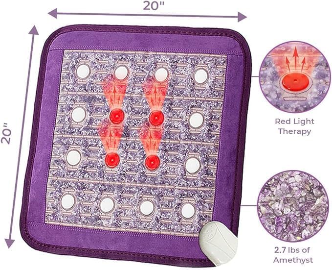 Biomat Infrared Mat | Crystal Mat for Therapy | Infrared Heating Mat | Red Light Therapy for Body | Hot Gemstone Therapy | Promotes for Muscle &amp Back Pain Relief | Sparkle Mat (Portable Size)