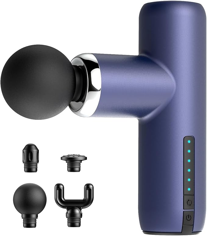 Mini Massage Gun Pocket-Sized Massage Gun Deep Tissue Quiet Portable Percussion Muscle Travel Massager GunBack/Neck Massager for Pain Relief Deep Tissue (Blue)