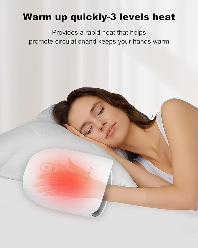 Snailax Hand Massager with Heat and Compression Hand Massager for Arthritis and Carpal Tunnel Relief Rechargeable Finger Wrist Massager for Pain Relief