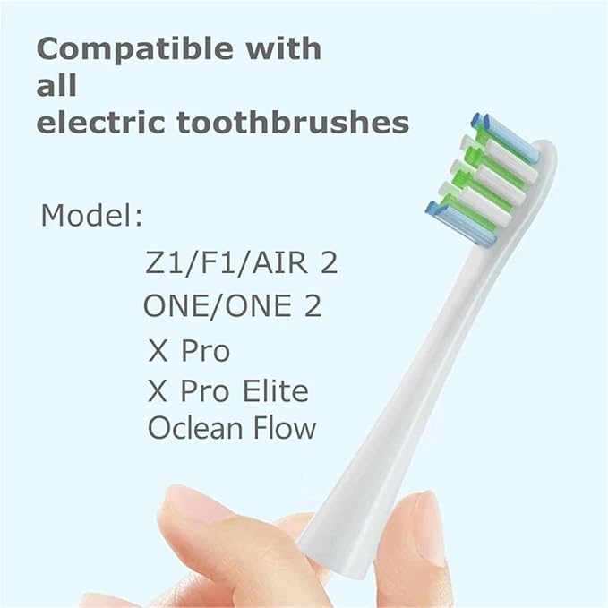 Replacement Brush HeadsaCompatible for Oclean Flow/X PRO Elite/X /F1/Z1/One/ Air2 Sonic Electric Toothbrush Nozzles(3 HUIOC)