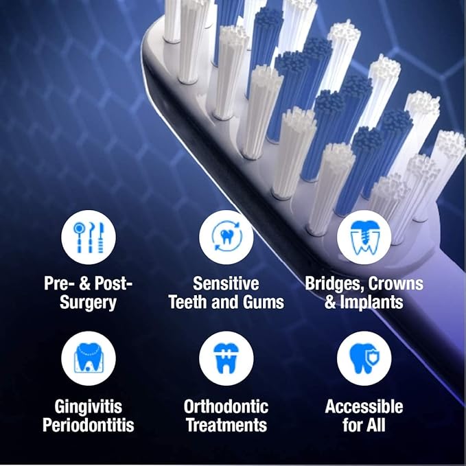 Emmi-dent Electric Toothbrush Set - Carbon. 100% Ultrasound Technology removes Harmful Plaque Without Abrasive Brushing. Ideal for Sensitive Teeth &amp Gums. with Nano-Bubble Toothpaste. Rechargeable