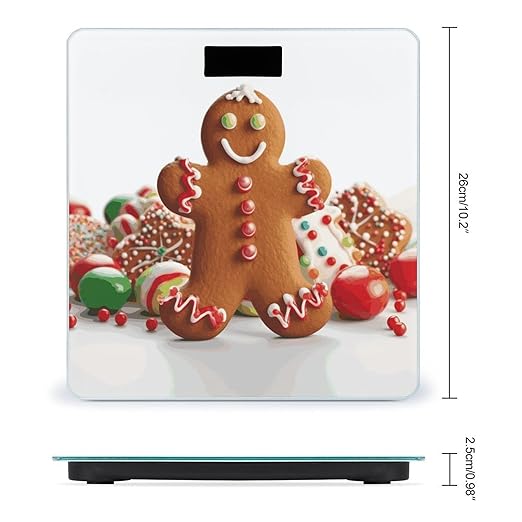 Gingerbread Man Candy Smart Scale for Body Weight Accurate Bathroom Scale with LED Display Digital Weight Scales Weighing Machine High Precision Scales for Bath Home