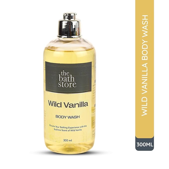 The Bath Store Wild Vanilla Body Wash Shower Gel | Body Wash for Men &amp Women - All Skin Types | Liquid Soap for Bath for a Clean &amp Fresh Skin | No Sulphates &amp Parabens - 300ml