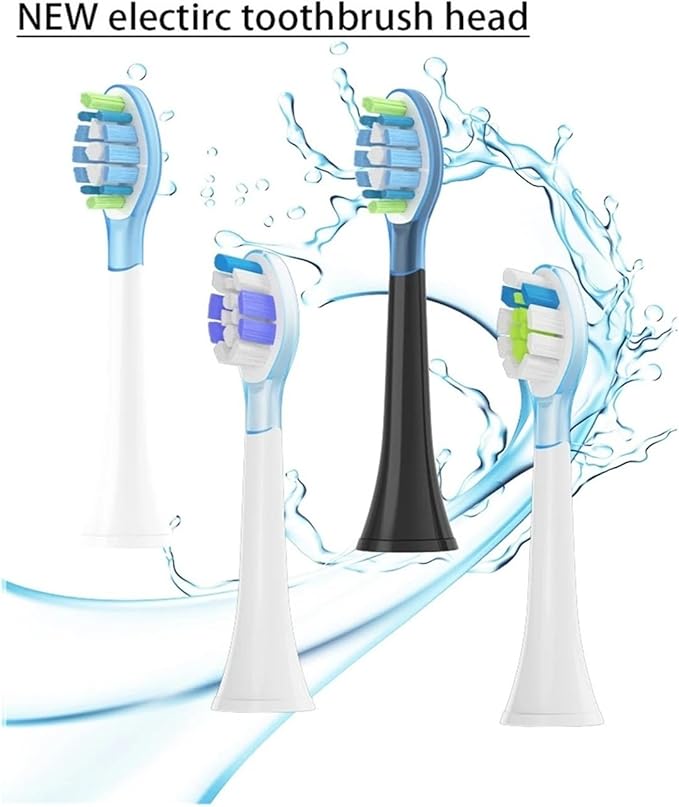 8Pcs Replacement Brush Heads Compatible for Philips HX6064 HX6930 HX6730 Sonic Electric Toothbrush Vacuum 4100 6500 6100 5300 C3(C3 Black)