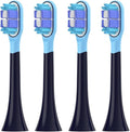 Replacement Toothbrush Heads for Mijia T301/T302/T501C Xiaomi Sonic Electric Dupont Soft Bristle Nozzles with Caps(4 pcs BJ Black)