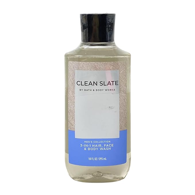 Bath &amp Body Works Men's Collection Clean Slate 3-in-1 Hair Face &amp Body Wash 3 Pack Bundle - 10 fl oz / 295 mL each