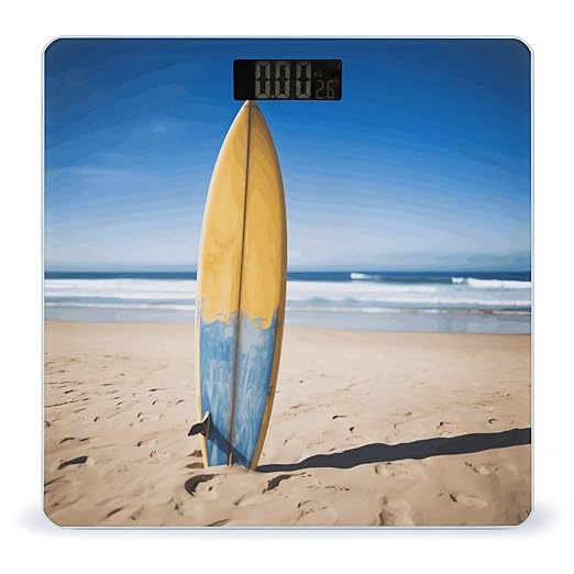Beach Surfboard Weight Scale Digital Electronic Scales Bathroom Scale Larg LCD Backlight Display High Precision MeasurementsTempered Glass