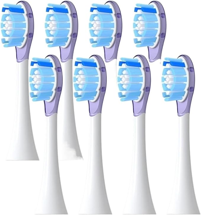 8Pcs Replacement Brush HeadsCompatible for Philip Diamond Series HX6064 HX6930 HX6730 Sonic Electric Toothbrush Vacuum Nozzle A3(8 Purple A3)