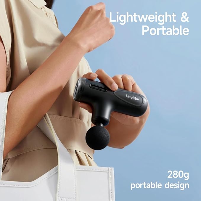 Super Mini Massage Gun Deep Tissue Muscle Massager with Adjustable Amplitude Portable Handheld Percussion Massager Quiet for Home Gym &amp Travel Dark Gray