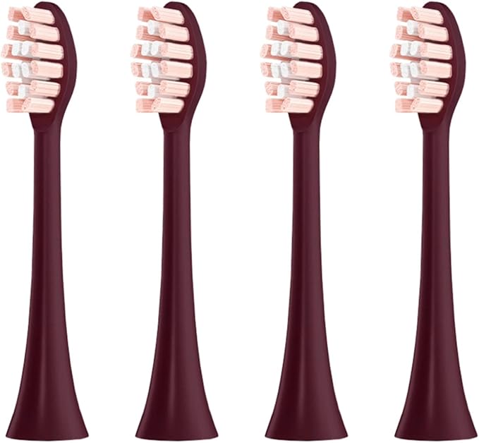Compatible for FLYCO FT7105/FT7106/FT7108/FT7205/TH01 Electric Toothbrush Replacement Heads Soft Bristle Nozzles4-16pcs(4 Brown)