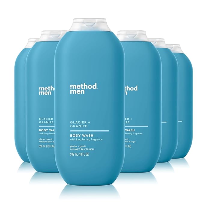 Method Men Body Wash Glacier + Granite Paraben and Phthalate Free 18 FL Oz (Pack of 6)