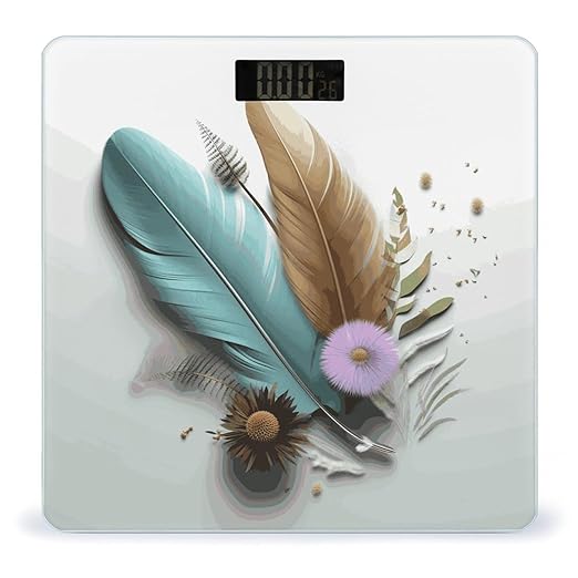 Feather Flower Bathroom ScaleHighly Accurate Digital Weighing Machine for People Bright LED Display Weight Scale for The Aldult Home Use