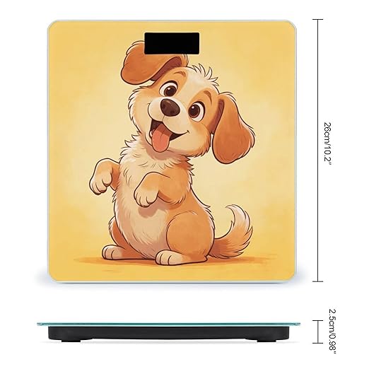 Funny Little Dog Weight ScaleClear LED Display Bathroom Digital Weighing ScaleTempered Glass Digital Bathroom Scale for Body Weight Capacity Up to 400 Lbs