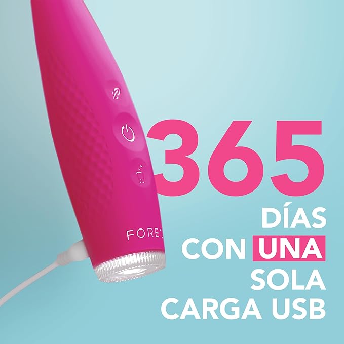 FOREO ISSA 4 Electric Toothbrush – 4-in-1 Rechargeable with Extra Brush Head Soft Bristles Long-Lasting Use Gentle Cleaning - Fuchsia