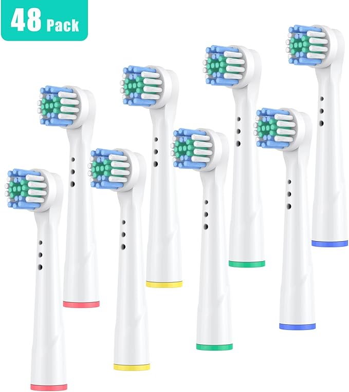 Safcare 48pcs Replacement Brush Heads Compatible with Oral B Electric Toothbrushes Professional Electric Toothbrush Heads Compatible with Oral b Braun Electric Toothbrush