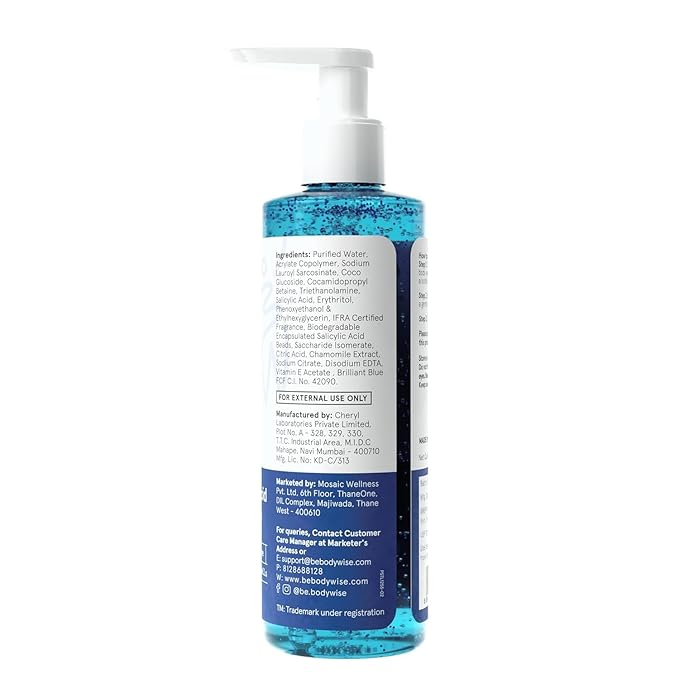 Be Bodywise 1% Salicylic Acid Exfoliating Body Wash Shower Gel 250ml | Prevents Body Acne Bumpy skin &amp Deep cleanses | Suitable for All Skin Types.