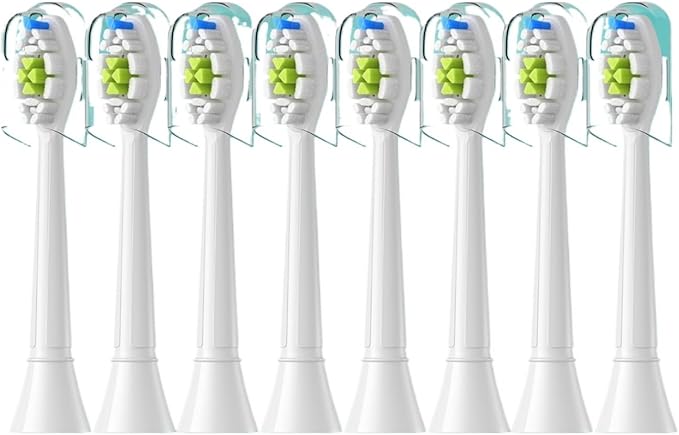 4/8pcs Replacement Toothbrush Heads Compatible with Philips Sonicare Soft Electric Brush Head 4100 6500 6100 7500 5(8pcs White)