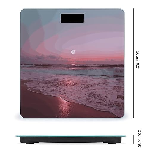 Purple Moon Scale for Body Weight Anti-Slip Digital Bathroom Scale Sturdy Toughened Glass Weighing Scales High Precision Safe Rounded Corners Smart Scales