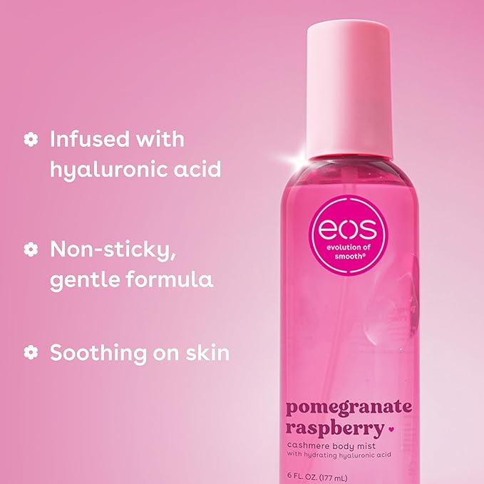 eos Pomegranate Raspberry Scent Layering Bundle - Body Wash Body Mist Body Lotion
