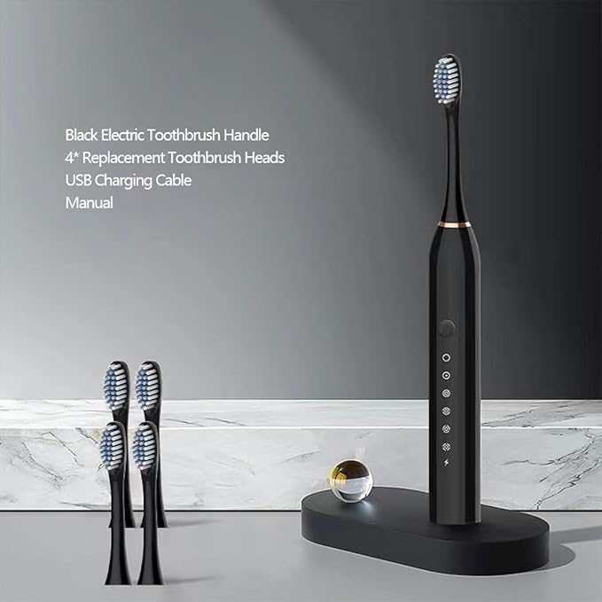 Two Pack Electric Toothbrush Rechargeable Toothbrushes for Adults and Teens with 8 Brush Heads