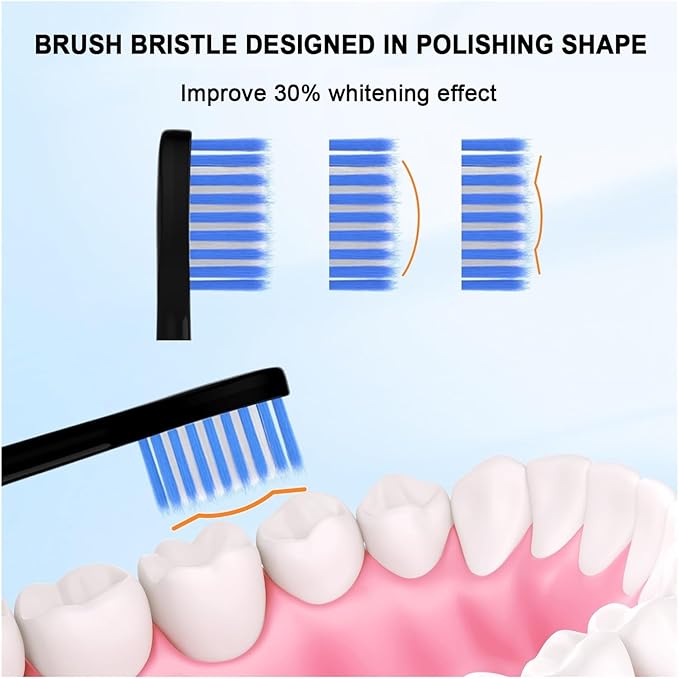 Compatible for Spotlight Oral Care Electric Toothbrush Replacement Brush Headsfor Sonic Toothbrus(Black)