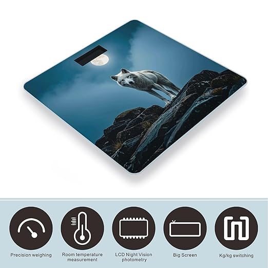 The White Wolf on The Rock Smart Scale for Body Weight Accurate Bathroom Scale with LED Display Digital Weight Scales Weighing Machine High Precision Scales for Bath Home