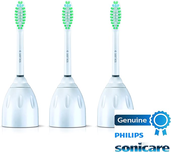Philips Sonicare Genuine E-Series Replacement Toothbrush Heads 3 Brush Heads White HX7023/64