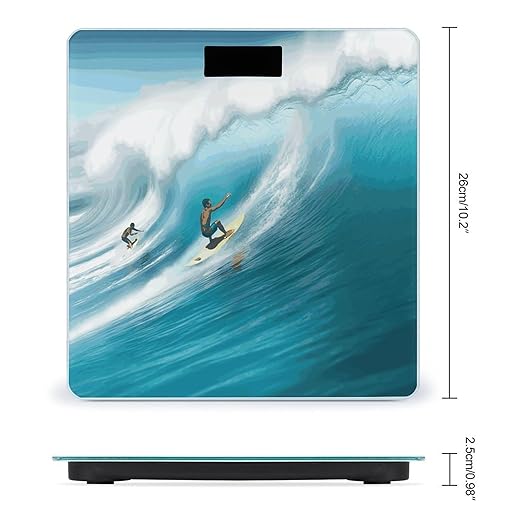 Surfing Weight Scale Large Bathroom Scales Digital Weight with Bright LED Display Non Slip Automatic Weighing Scale Fashion Weighing Machine for Body