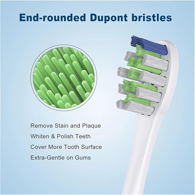 Toothbrushes HeadCompatible for Sarmocare S100 and S700 Ultrasonic Sonic Electric(4pcs White -B)
