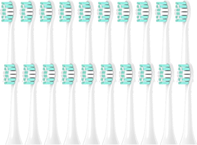 Compatible for with HX3120 3130 3216 3226 3240 3250 3260 3631 Sonic Electric Vacuum Toothbrush Soft Bristle Heads(20pcs)