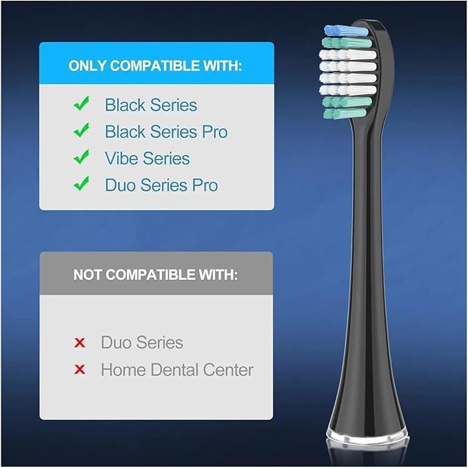 16pcs Replacement Toothbrush Heads Compatible for AquaSonic Black Series/Series Pro/Vibe Bristle Nozzle(16PCS White)