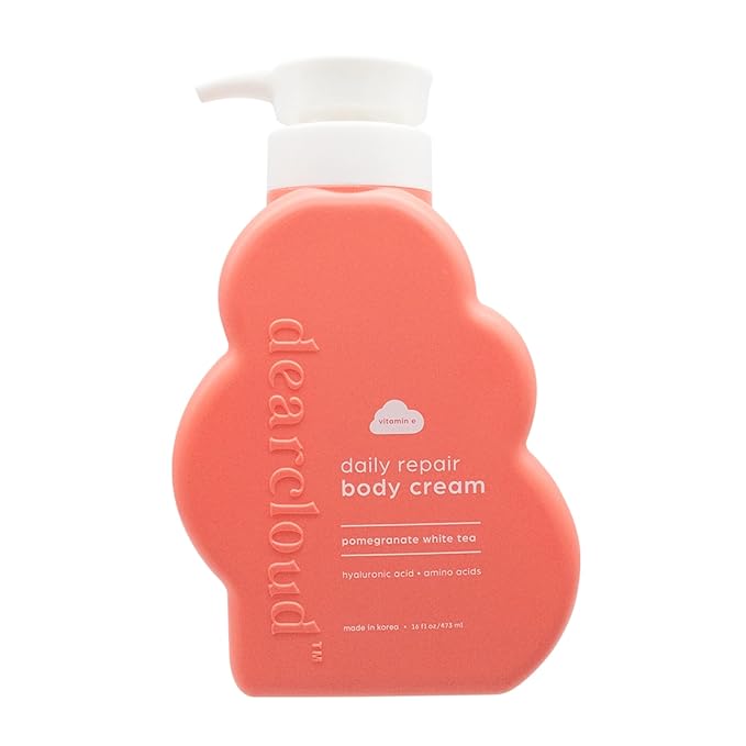 dearcloud Daily Body-Care Duo – Pomegranate White Tea Body Wash (16 fl oz) + Repair Body Cream (16 fl oz)