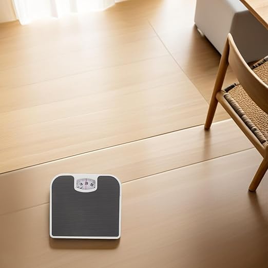 Mechanical Body Weight Scale Gray Analog Dial Bathroom Scale for Home Use High Precision Mechanical Weight Measurement for Health Monitoring and Travel
