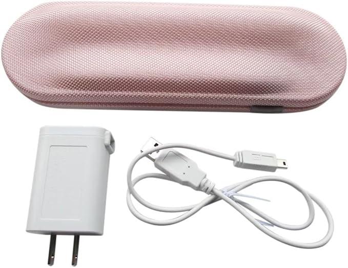 HX9210 Travel Charger Case w/AC Charger+USB Cable Replacement for Philips Sonicare DiamondClean Sonic Toothbrush HX9382HX9372HX9362HX9360(Pink)