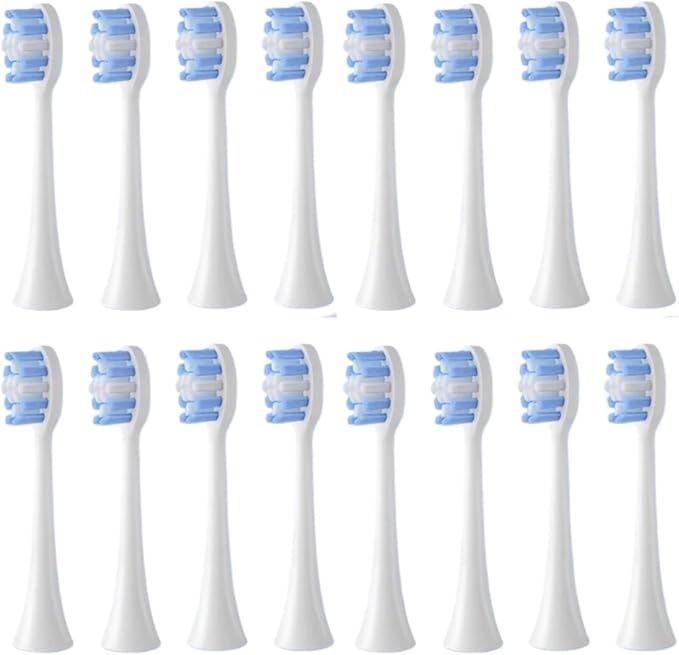 Replacement Toothbrush Head Compatible for BOMIDI TX5 Electric Soft Bristles Nozzles(16PCS White)