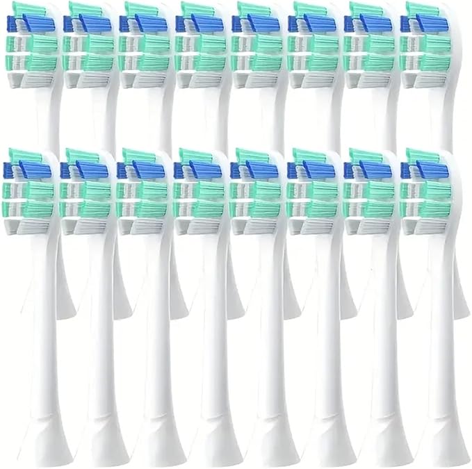 12-16pcs Replacement Toothbrush Heads Compatible for Philips Electric Brush Head 1100 2100 4100 4300 5100 5300 6100 6500 Etc(16pcs)