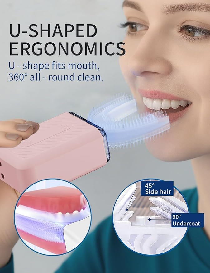 U-Shaped Electric Toothbrush for Adults Electric Toothbrush with 4 Cleaning Modes