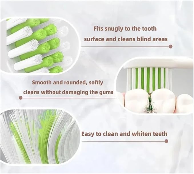 Compatible with Philips Gentle Clean Whitening HX2033/02 Brush Heads 2000 and 2100 Series toothbrushes (3-Pack)