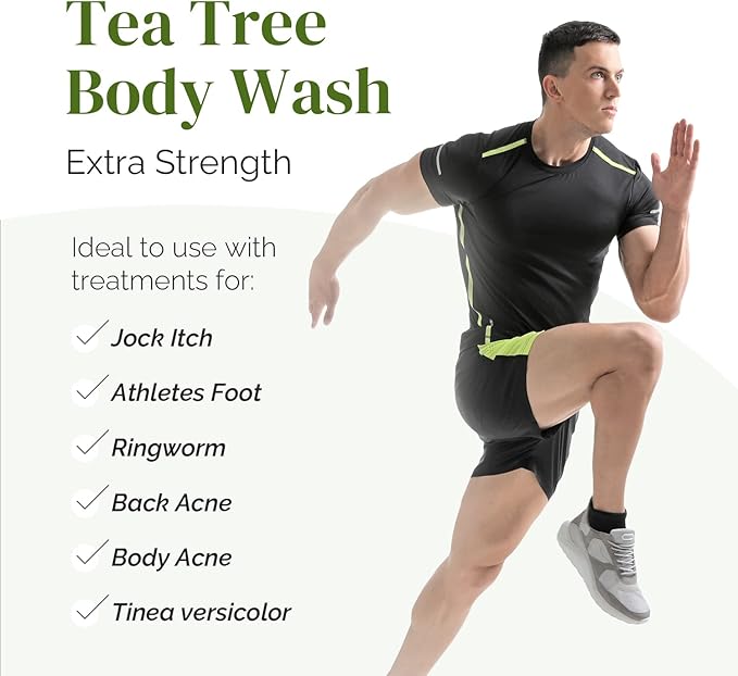 Puriya Tea Tree Oil Balm and Tea Tree Body Wash for Men Women Bundle Set Physician Formulated Extra Strength Soap Doctor Formulated Athletes Foot Cream Jock Itch Fast Acting