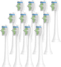 8-16pcs Toothbrush Heads Compatible for Philips Electric Replacement Brush(12pcs White)