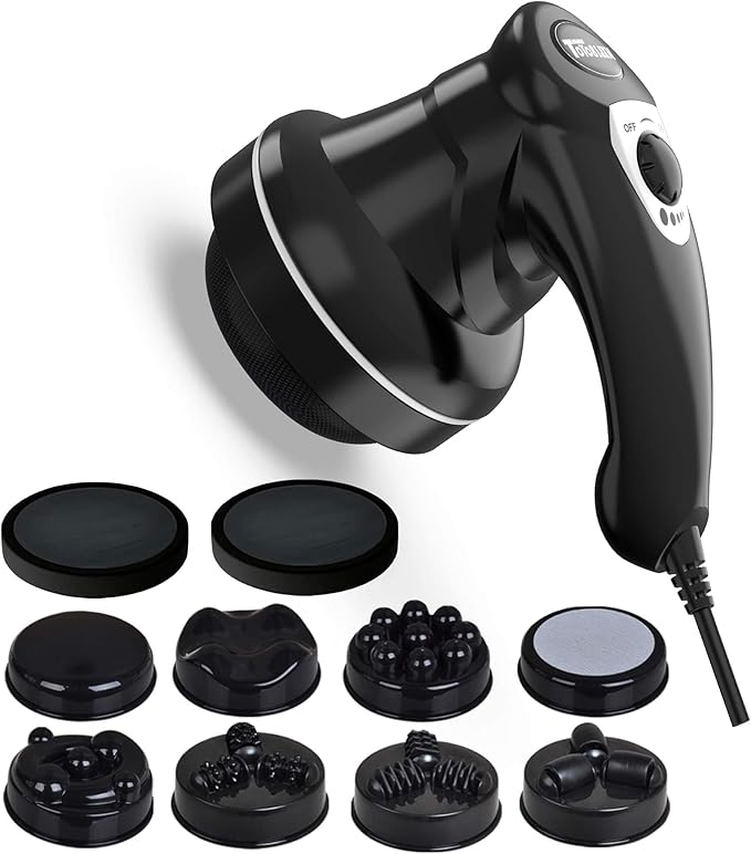 Body Sculpting Machine for Women -6-Speed 8 Heads Cellulite Massage &amp Lymphatic Drainage Device Handheld Vibrating Lipo Roller Massager for Belly Butt Arm Legs Fat Wide Area Home Use (Black)