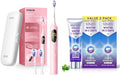 G5S Electric Toothbrush (Pink) + Ultra White Toothpaste 2 Pack 150-Day Rechargeable Toothbrush Visibly Whitens Yellow Teeth