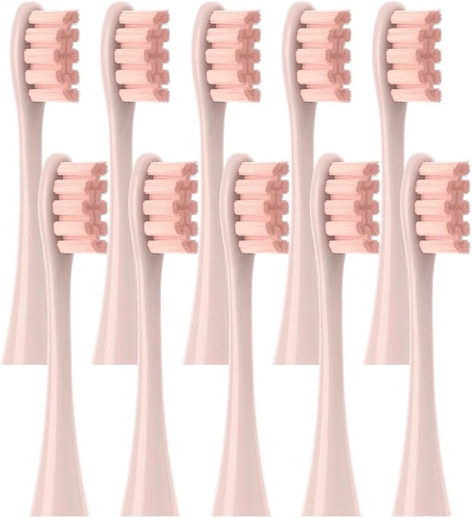 Replacement HeadsCompatible for Oclean Flow/X/X PRO/ Z1/ F1/ One/Air 2 /SE Brush Soft Sonic Toothbrush Vacuum(10 Pink)