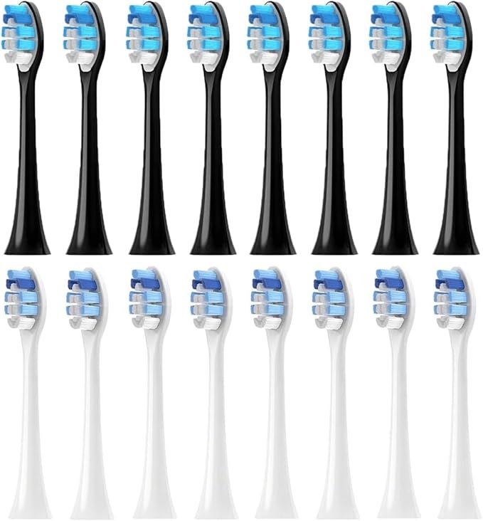 4-16pcs Replacement Toothbrush Heads Compatible for XH3/XH6/XH9/R(8White 8Black)