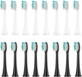 8Pcs Replacement Brush Heads Compatible with Philips Sonicare DiamondClean HX3/HX6/HX9 Series Electric Toothbrush HX6064(8 White 8 Black)