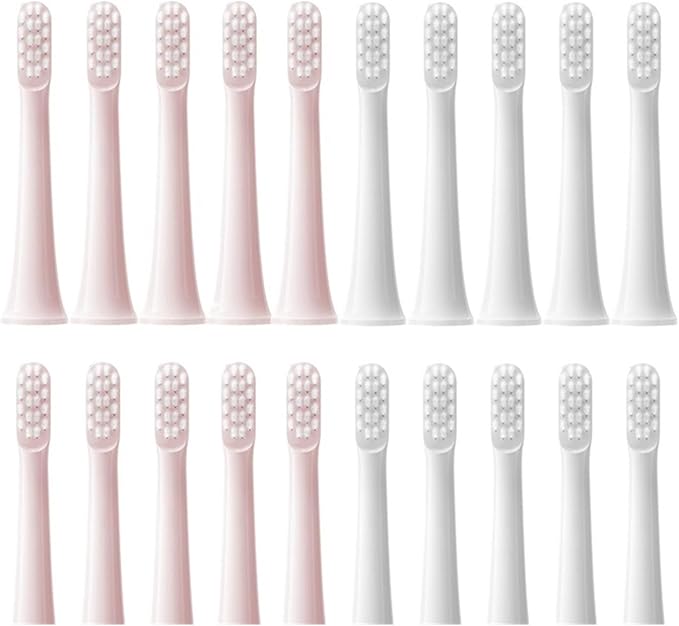 10PCS Replaceable Brush HeadsCompatible for XIAOMI T100 Electric Toothbrush Soft Caps Bristle Vacuum Package Nozzles(10White)