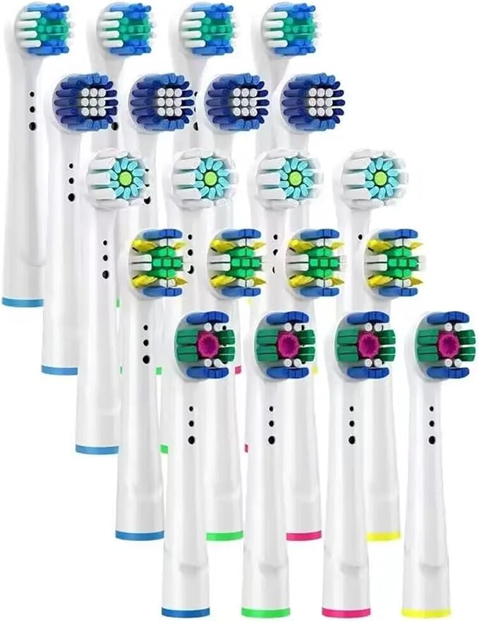 Universal Brush Head Refill Compatible For Oral B Electric Toothbrush Sensitive Precision Clean Floss Cross Action Brush Nozzles For Oralb(Standard (white))