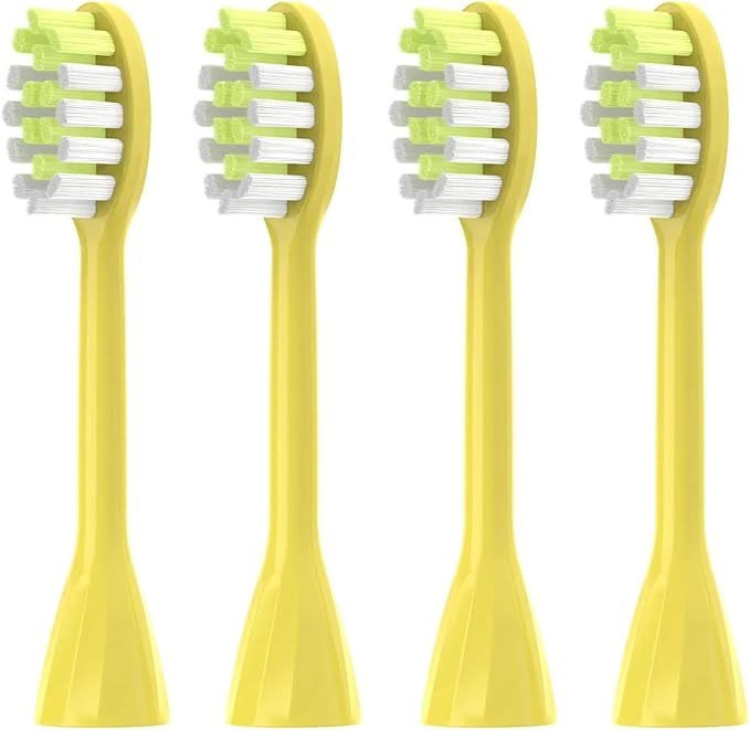 Compatible for 4Pack Replacement Toothbrush Heads Compatible with Ph One Soni Care Electric Head HY1100 HY1200 BH1022(Yellow)