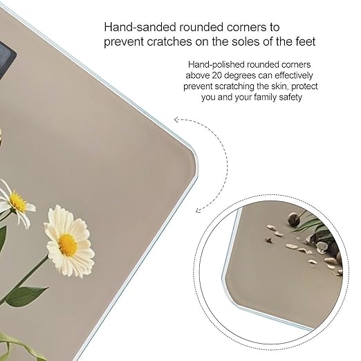 Mushrooms and Flowers Scale for Body Weight Digital Bathroom Scale Toughened Glass High Precision Scales for Body Weight with Large LCD Backlight Display Weight Scales